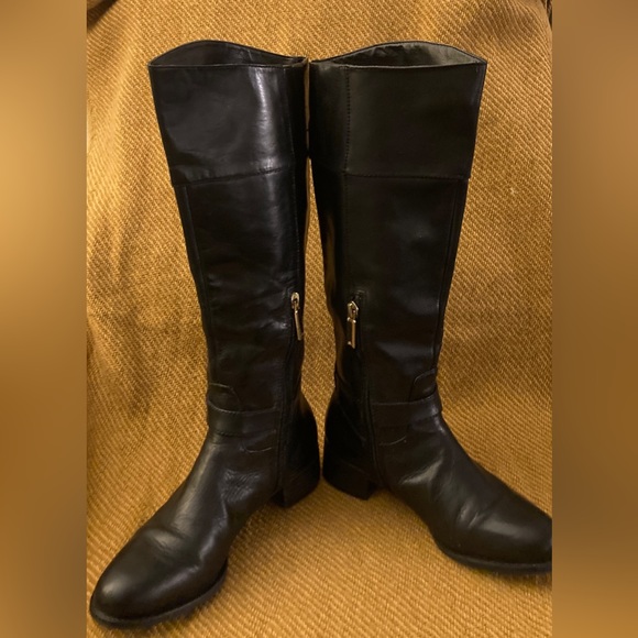 BANANA REPUBLIC Black Leather Riding Boots sz 6.5 - Picture 3 of 13